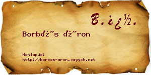 Borbás Áron névjegykártya